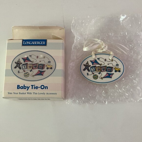 Longaberger 1998 Baby Tie On In Box - Picture 3 of 7